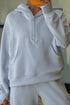 Half Zip Raglan Hoodie Thumbhole Wide Leg Pant Set